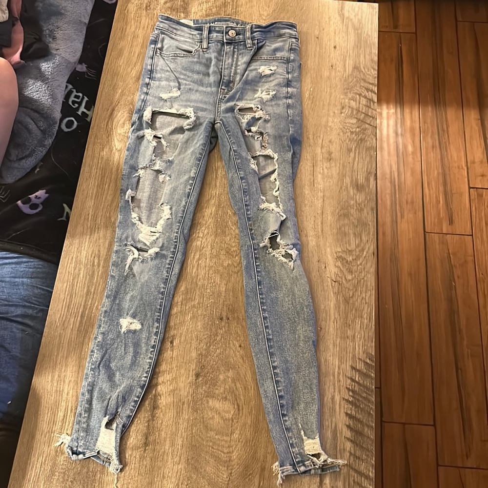 Light wash next level stretch skinny jeans